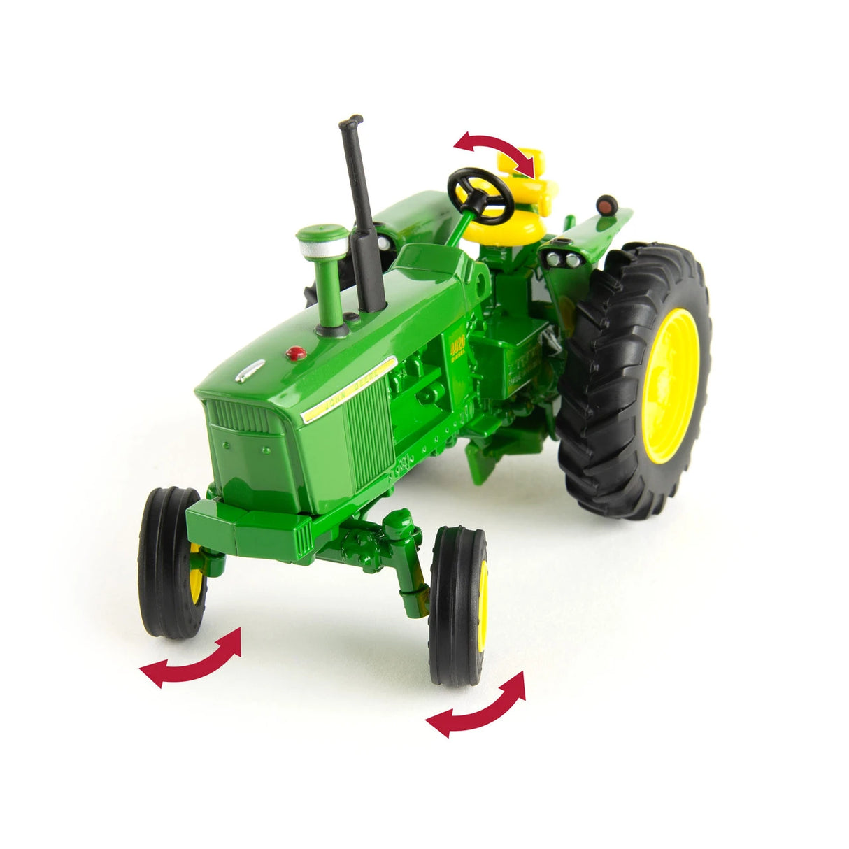 TOMY | John Deere tractor 4020 1:32 con vagon, rastra, corral y caballos