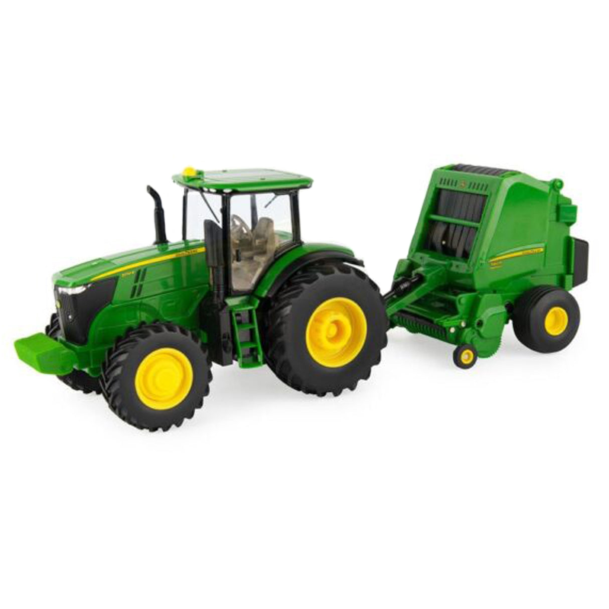 TOMY | John Deere tractor 727R 1:32 con empacadora de rollo 560R