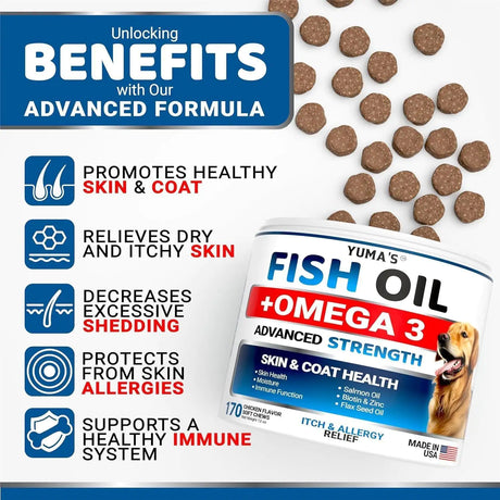 YUMA´S | Pack de 2 masticables de aceite Omega-3 para piel y pelaje de perro