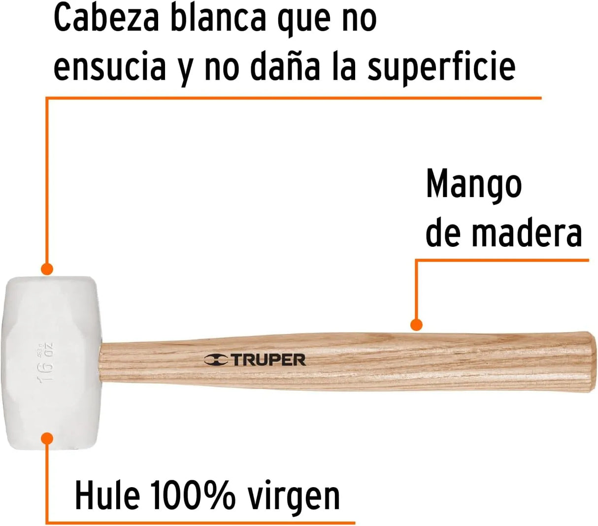 TRUPER | Martillo de goma de 16 onzas