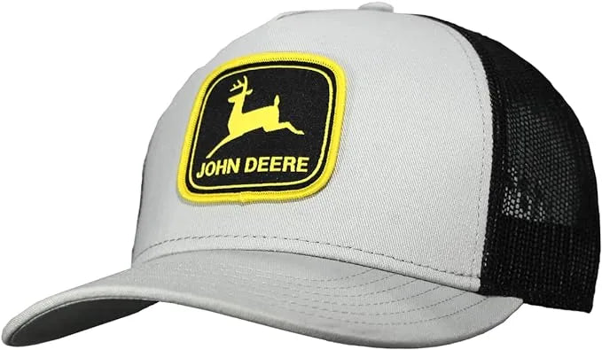 JOHN DEERE | Gorra gris retro con malla negra