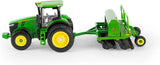 TOMY | John Deere tractor a escala 1:64 con rastra 7215R