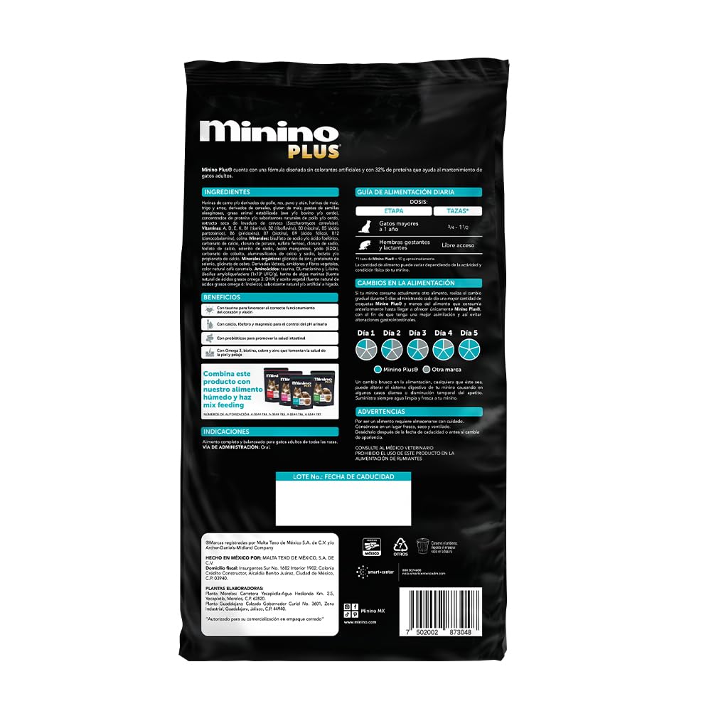 minino | Plus Multietapa alimento para gato de 10 kg