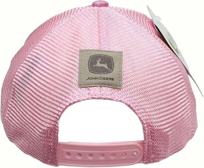 JOHN DEERE | Gorra rosa brillante con malla rosa