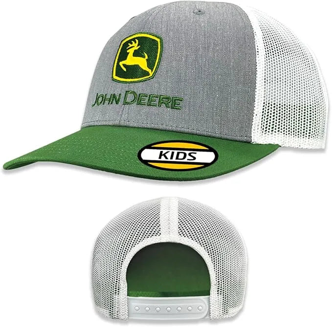 JOHN DEERE | Gorra para niños clasica Verde/Gris con malla blanca