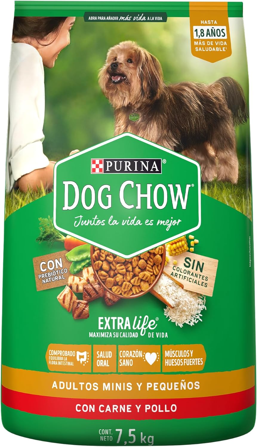 PURINA | Dog Chow Extralife comida para perro razas pequeñas y mini 7.5kg