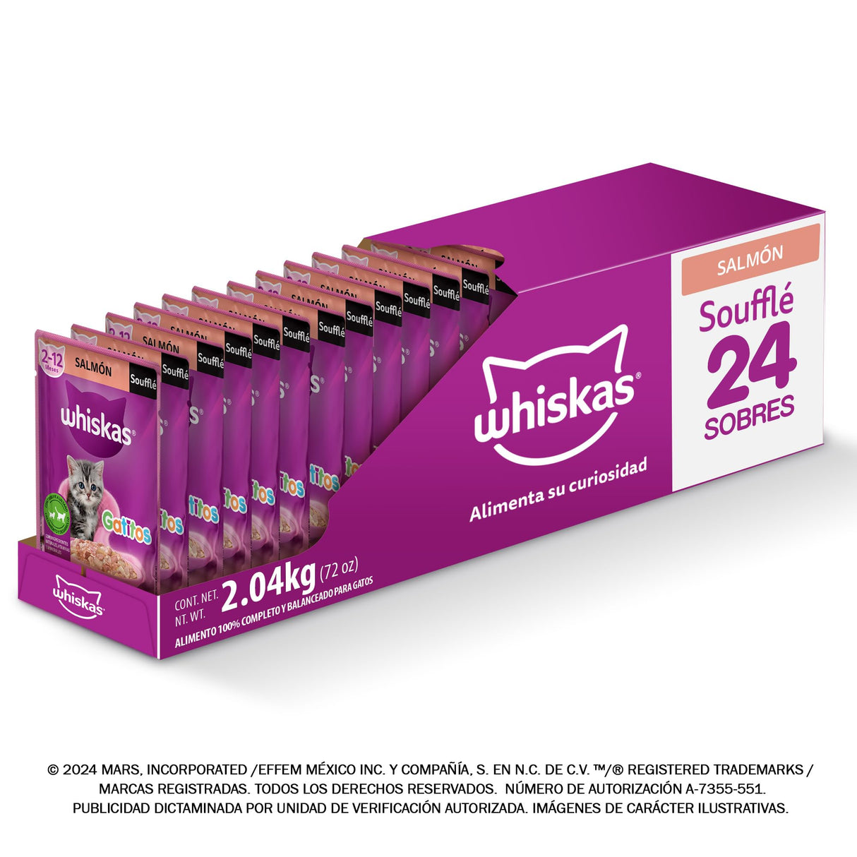 whiskas | Pack de 24 sobres para gato sabor salmon