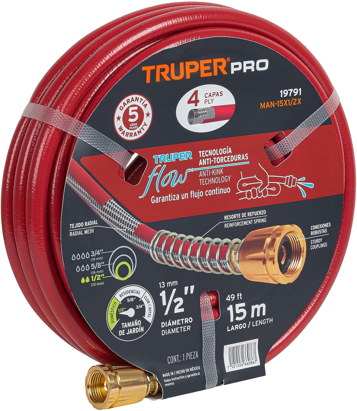 TRUPER | Manguera de 1/2" de 15 metros