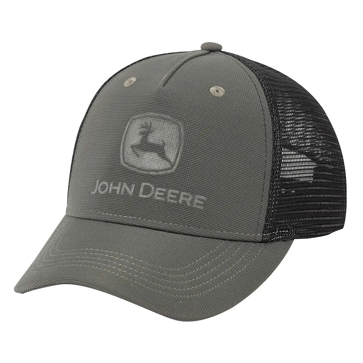 JOHN DEERE | Gorra verde olivo con malla negra con boton