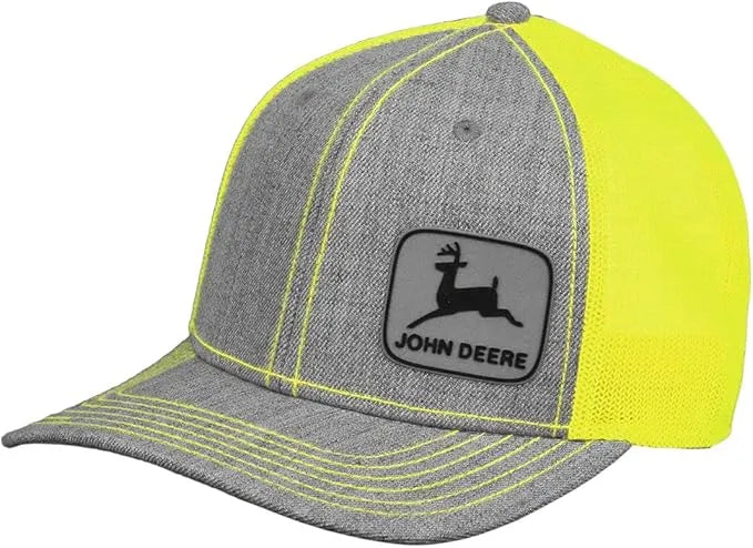 JOHN DEERE | Gorra gris con malla verde fosfo