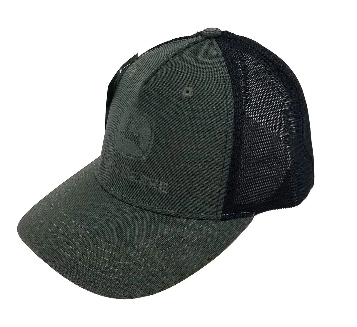 JOHN DEERE | Gorra verde olivo con malla negra con boton