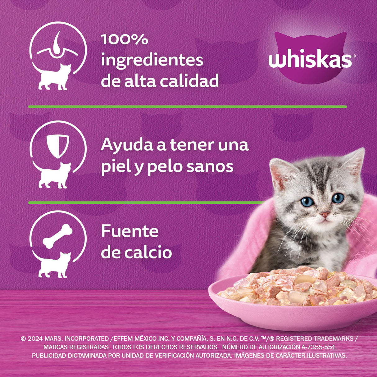 whiskas | Pack de 24 sobres para gato sabor salmon