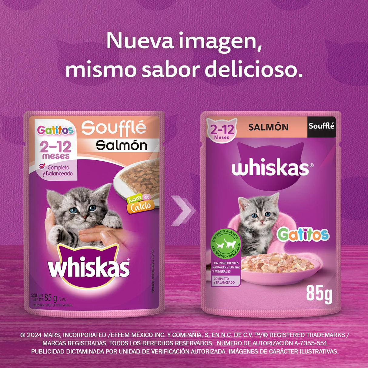 whiskas | Pack de 24 sobres para gato sabor salmon