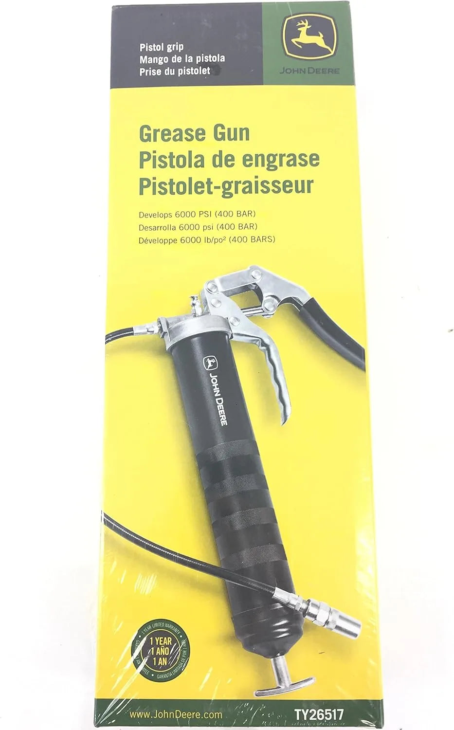 JOHN DEERE | Pistola de engrase con mango de 400 bar