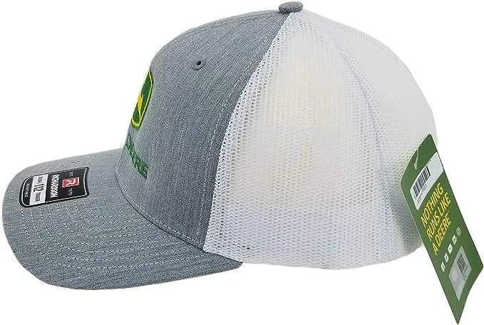 JOHN DEERE + RICHARDSON | Gorra gris con malla blanca con boton