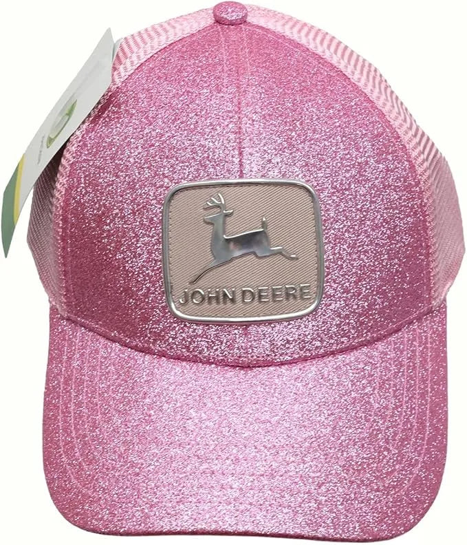 JOHN DEERE | Gorra rosa brillante con malla rosa