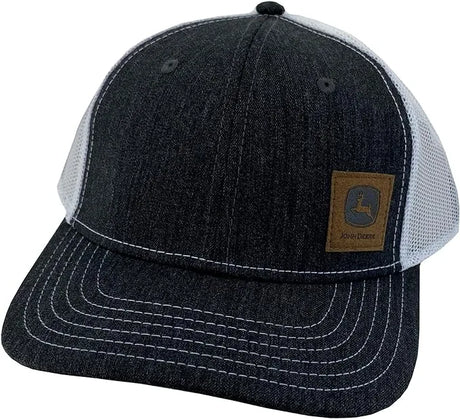 JOHN DEERE | Gorra de mezclilla con malla blanca