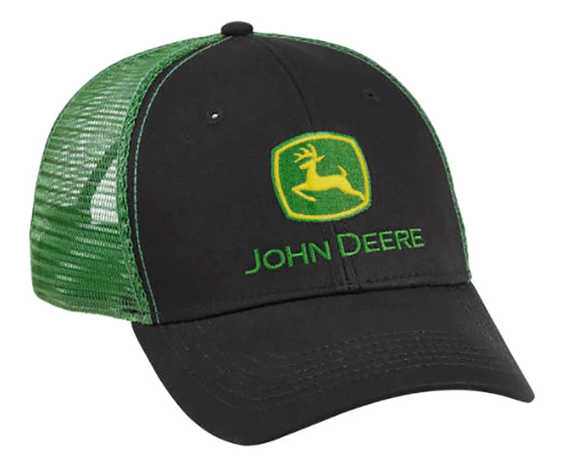 JOHN DEERE | Gorra negro con verde y malla con boton