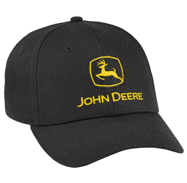 JOHN DEERE | Gorra negra con logo negro con broche