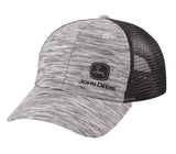 JOHN DEERE | Gorra blanco y negro jaspeado con malla con boton