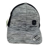 JOHN DEERE | Gorra blanco y negro jaspeado con malla con boton