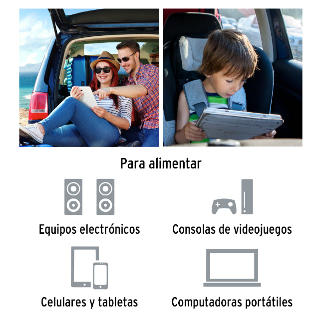 TRUPER | Inversor de corriente con puertos USB 200 watts