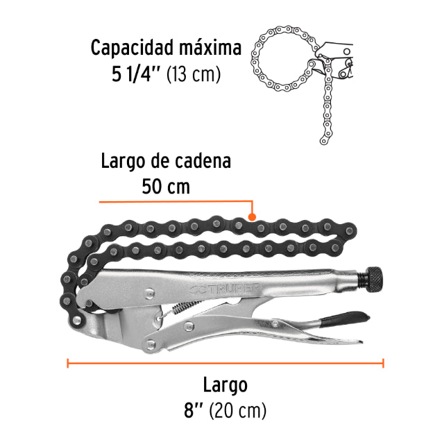 TRUPER | Pinza de presion con cadena de 5 1/4 pulgadas