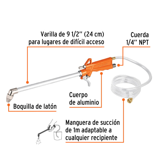 TRUPER | Pistola de aire con manguera para limpieza de maquinas