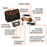 TRUPER | Compresor de aire portatil con linterna de LED 12V y 150 PSI