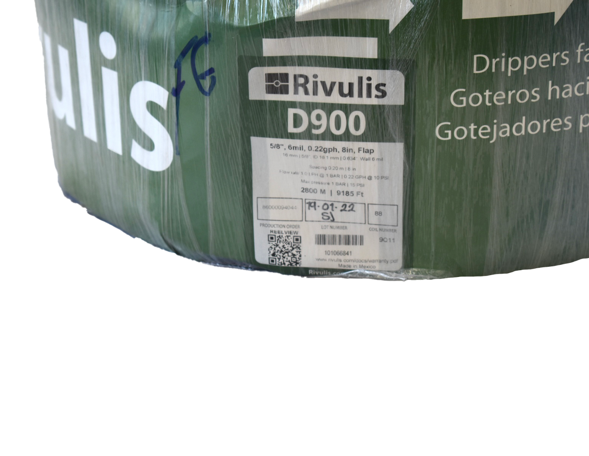 Rivulis | Cintilla de riego T-TAPE 5/8" (5MIL A 20CM 1LPH 3658MTS)