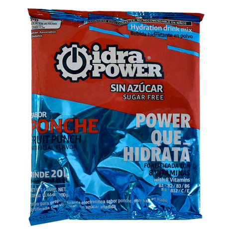 idraPOWER | Caja de 20 sobres de 200 g sin azucar para 20 Ltos