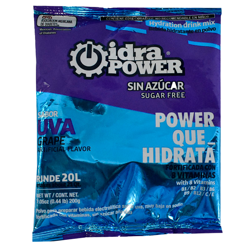 idraPOWER | Caja de 20 sobres de 200 g sin azucar para 20 Ltos