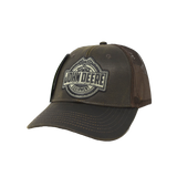 JOHN DEERE | Gorra cafe obscuro con malla vinipiel