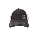 JOHN DEERE | Gorra mezclilla gris y rosa con malla