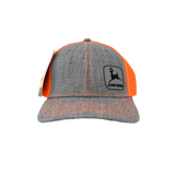 JOHN DEERE | Gorra gris con naranja fosfo de malla