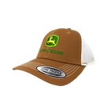 JOHN DEERE | Gorra cafe con malla blanca con botones