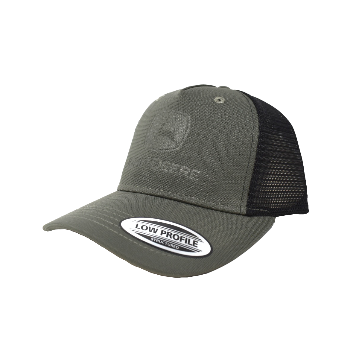 JOHN DEERE | Gorra verde olivo con malla negra con boton