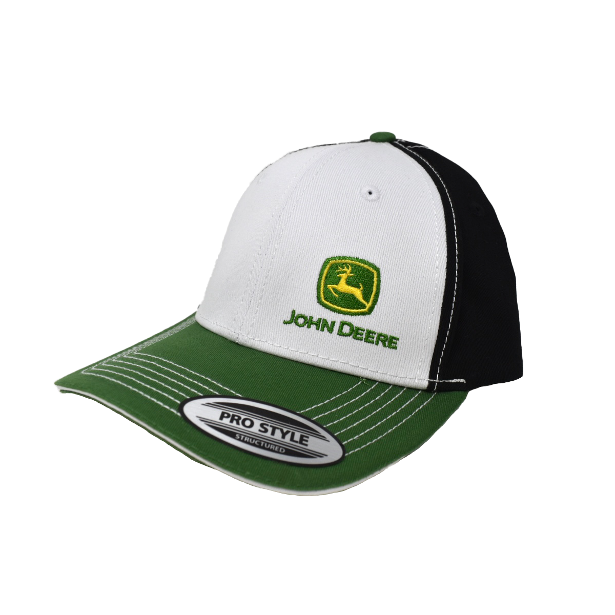 JOHN DEERE | Gorra Blanca/Verde y negra con boton