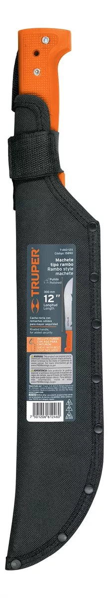 TRUPER | Machete tipo rambo con funda de nylon para cinturon