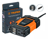 TRUPER | Inversor de corriente con puertos USB 120 watts