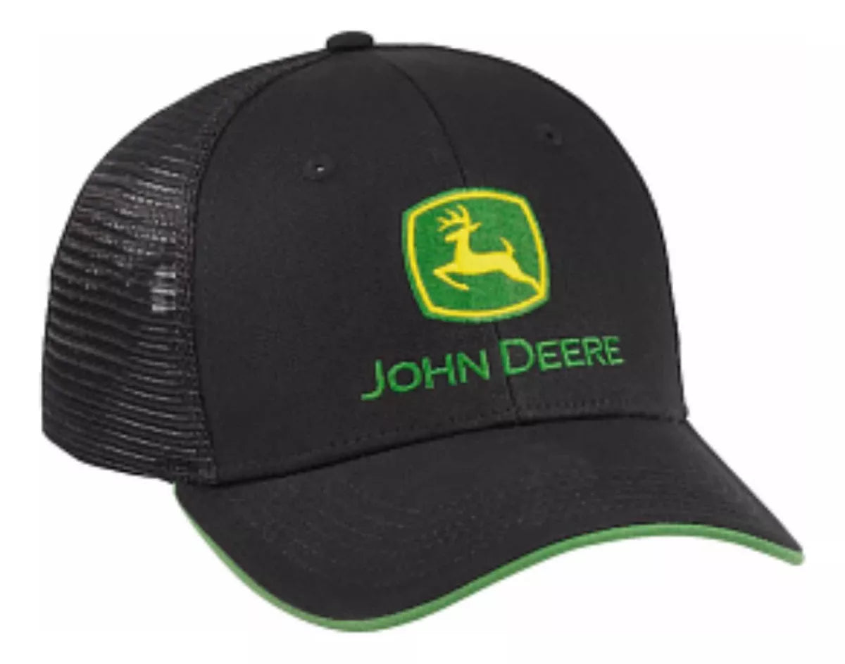 JOHN DEERE | Gorra negra con malla negra