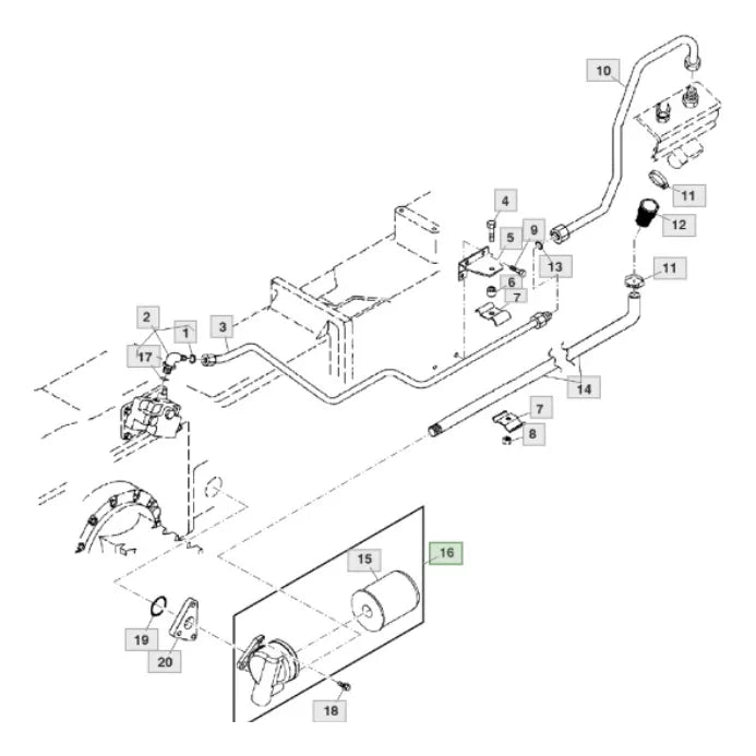 JOHN DEERE | Base para filtro hidraulico para tractor RE72823