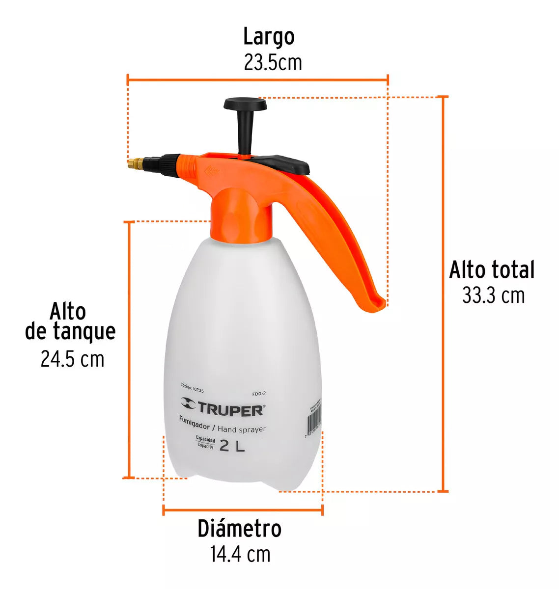 TRUPER | Fumigador de mano de 2 litros