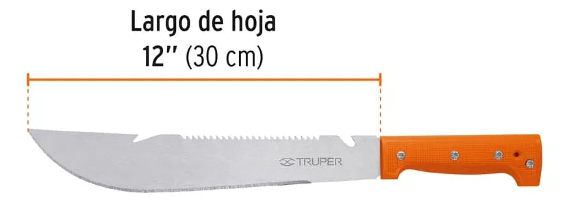 TRUPER | Machete tipo rambo con funda de nylon para cinturon