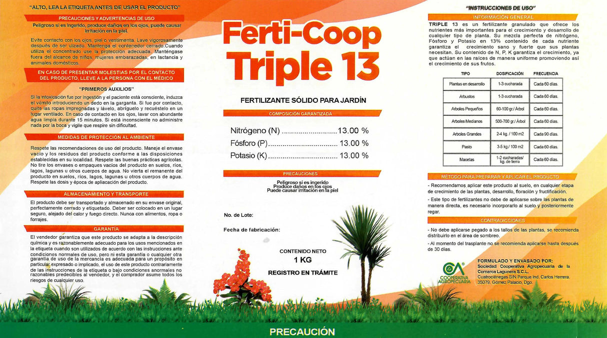 Triple 13 | Fertilizante de 1 kg