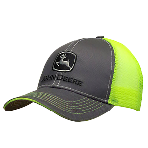 JOHN DEERE | Gorra verde fosfo y gris con malla