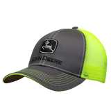 JOHN DEERE | Gorra verde fosfo y gris con malla