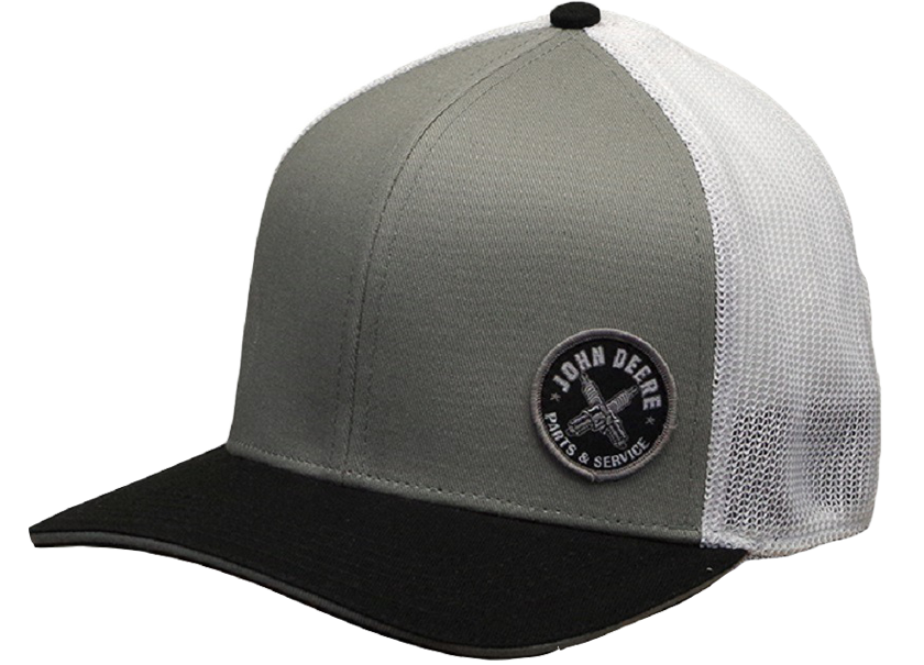 JOHN DEERE | Gorra gris, negro y blanco con malla