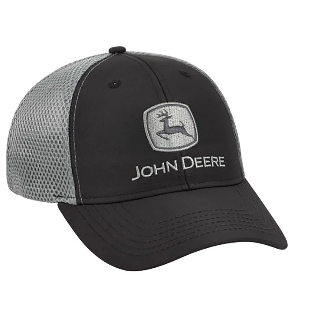 JOHN DEERE | Gorra negra con malla suave gris