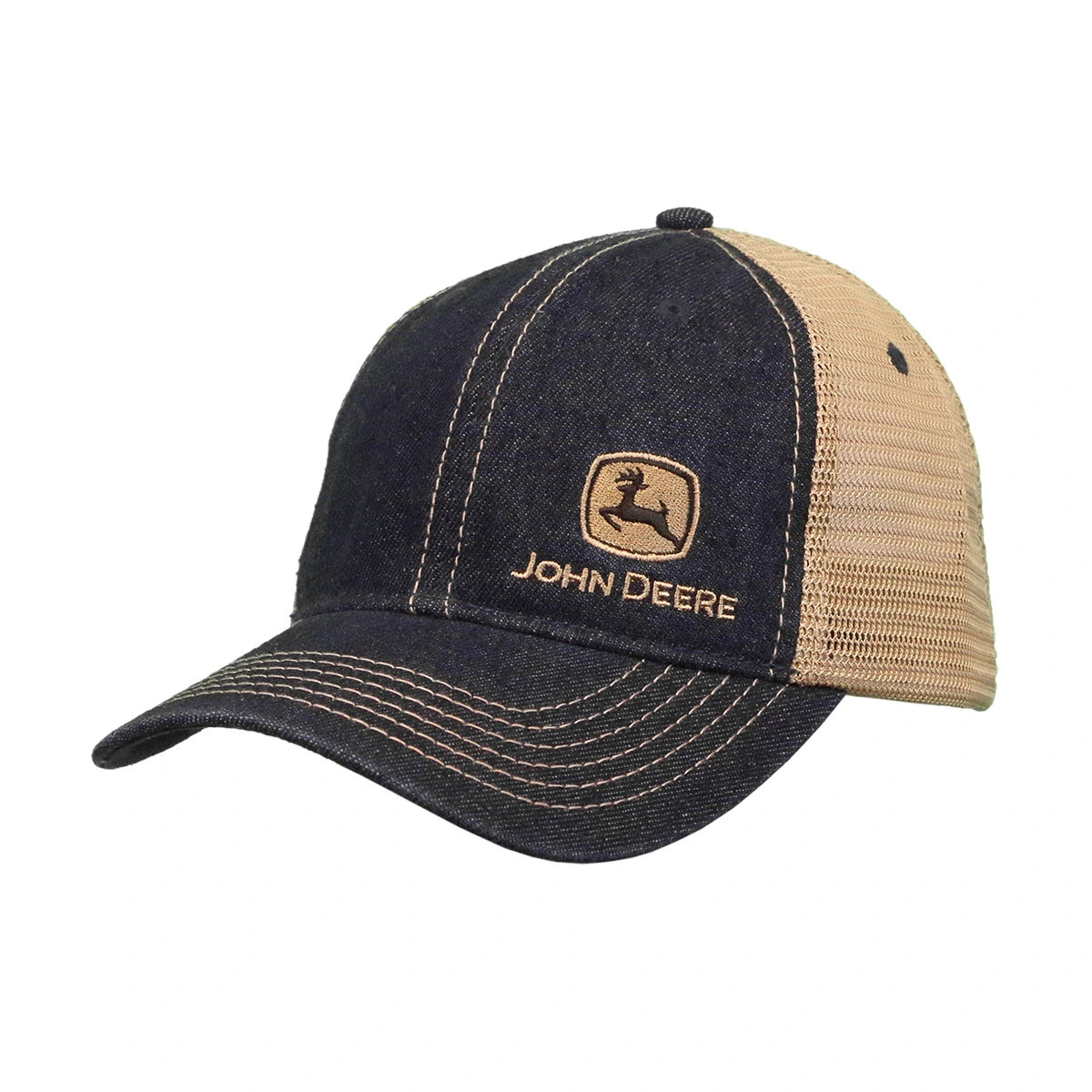 JOHN DEERE | Gorra mezclilla y beige con malla